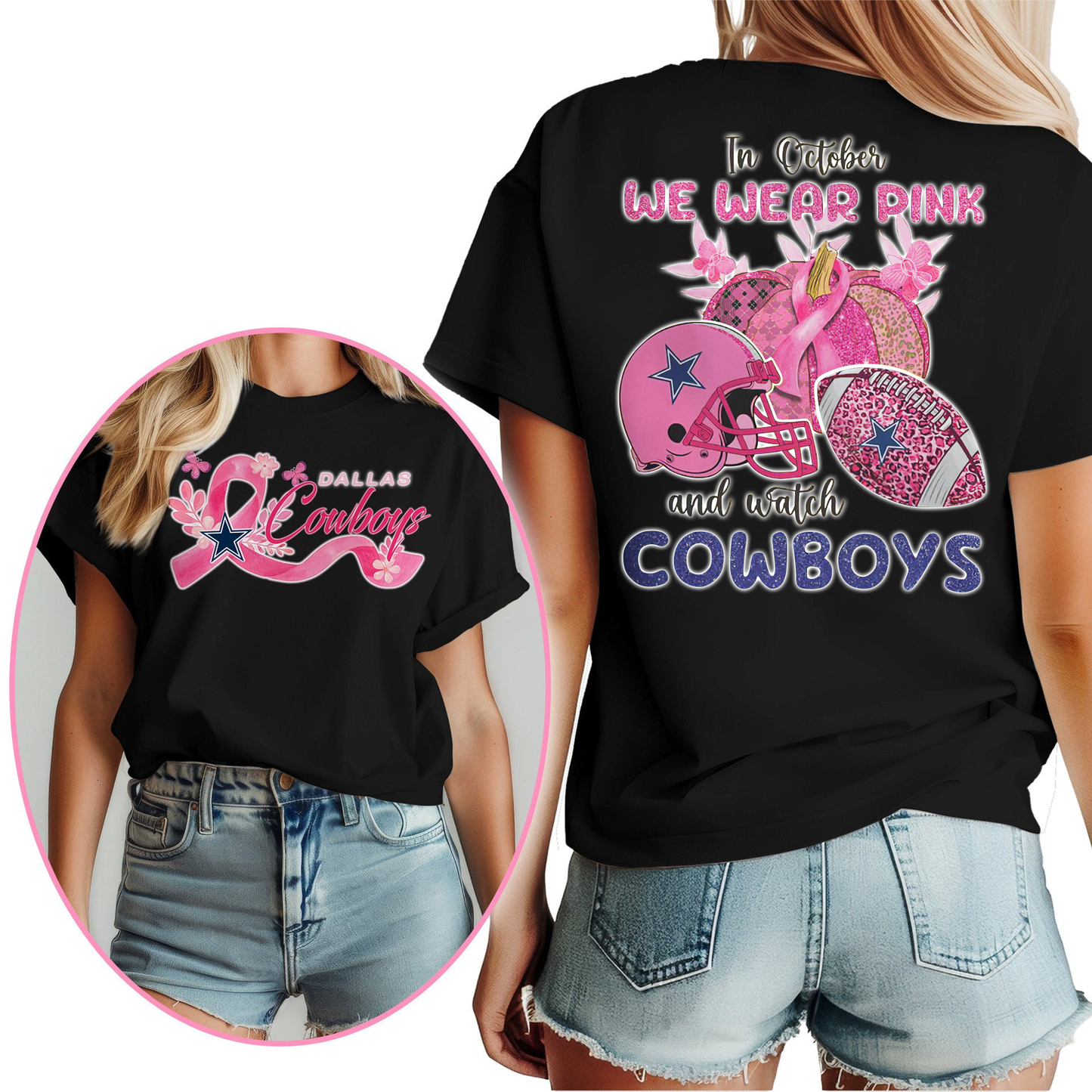 In October We Wear Pink And Watch DC Shirt DDT NTL