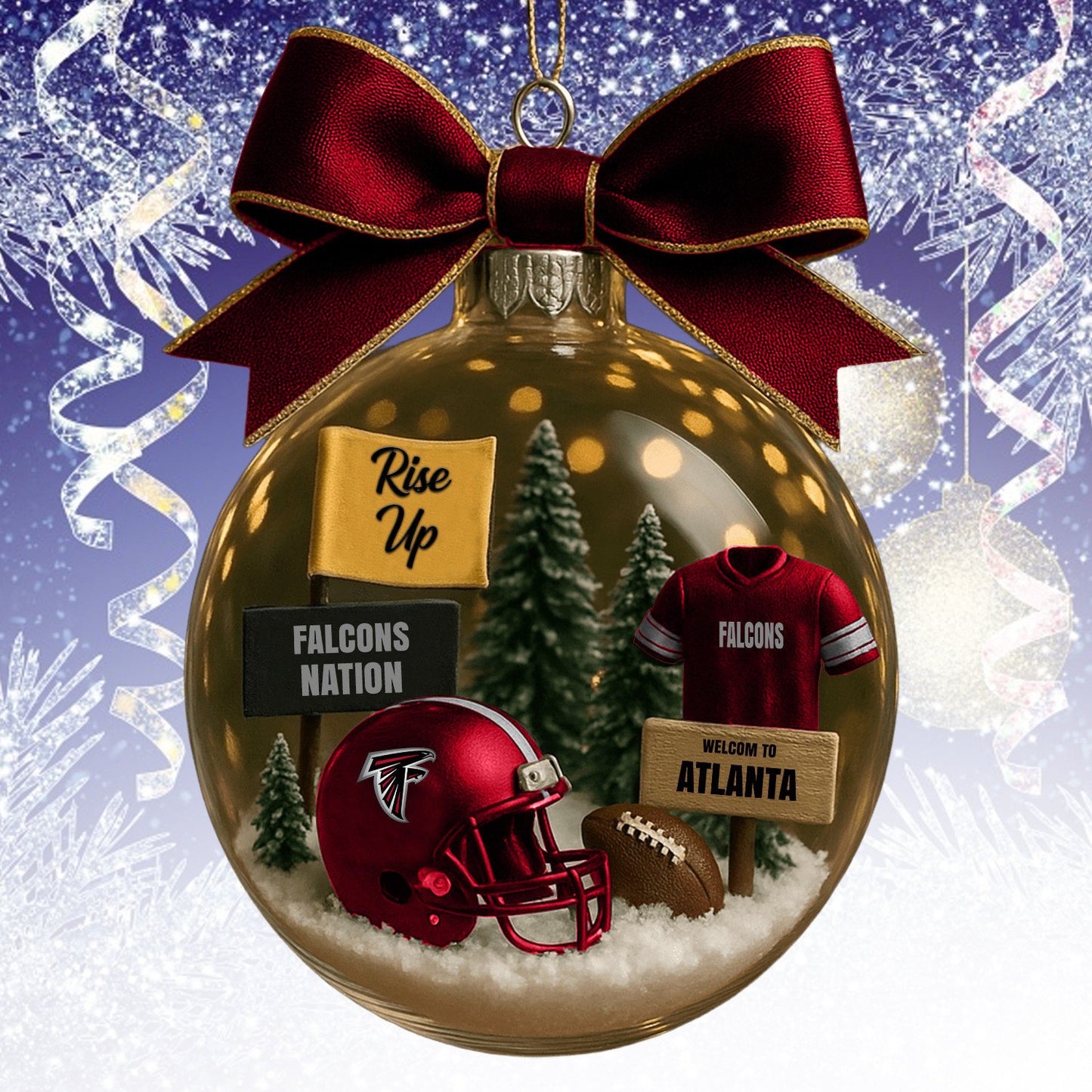 AF  NFL Acrylic Ball Ornament - Best Gift For Fans DDT CTND