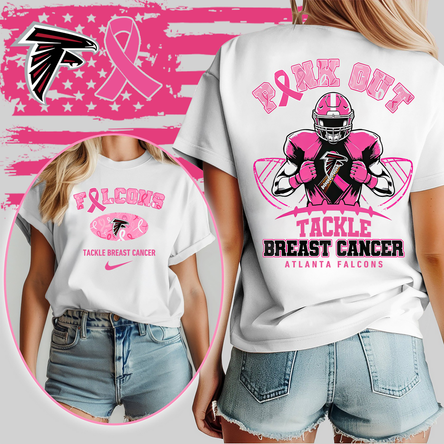 AF Pink Out - Tackle Breast Cancer 3D Shirt DDT CTND