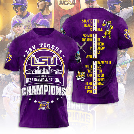 LSU Wins 2025 DI Baseball National Championship V65 Shirt DDT CTND