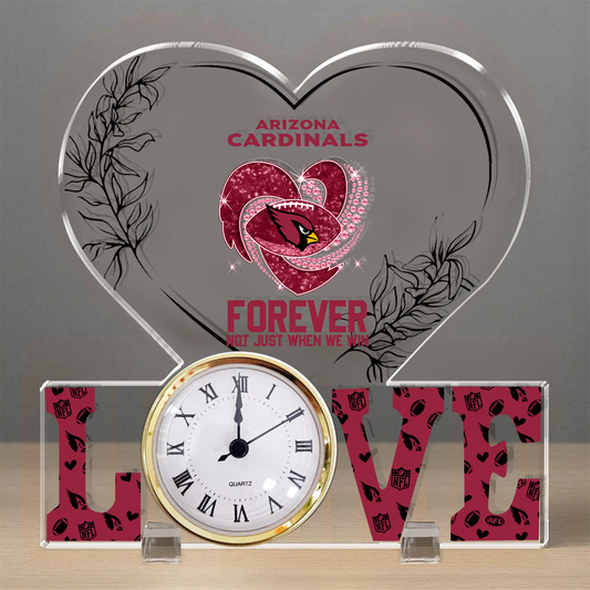 ARI x NFL Forever Not Just When We Win Acrylic Clock DATND TANTD