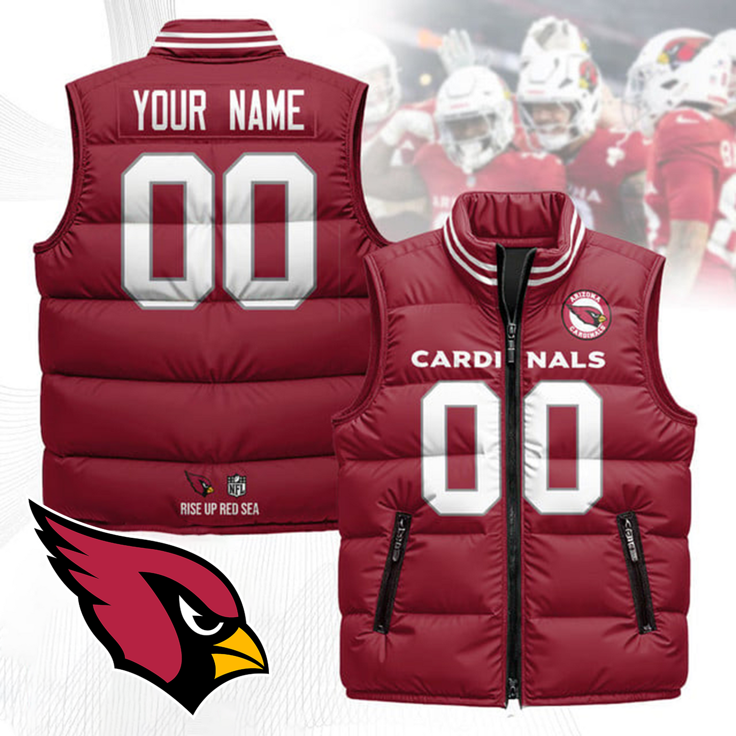 ARI x NFL Unisex Puffer Vest DatND ThuongNH