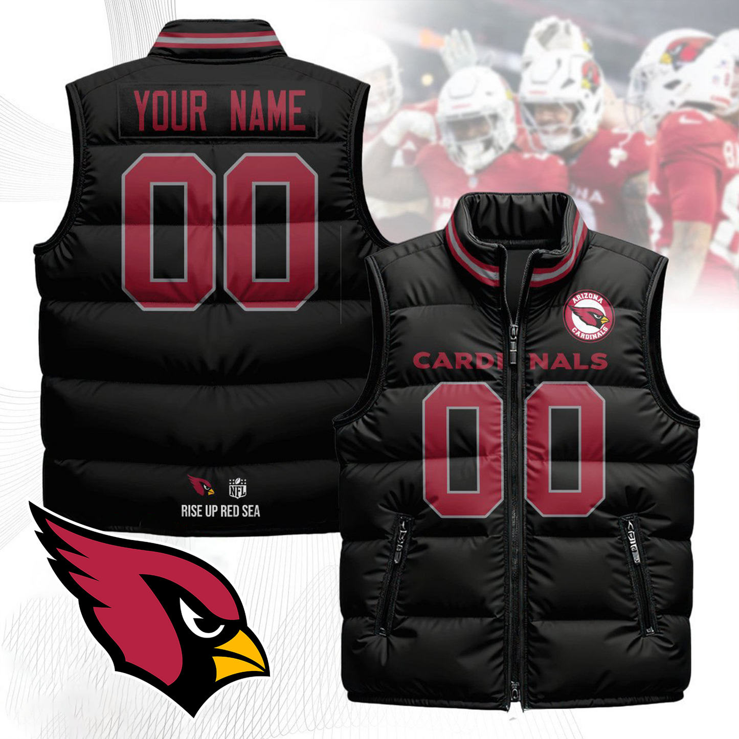 ARI x NFL Unisex Puffer Vest DatND ThuongNH