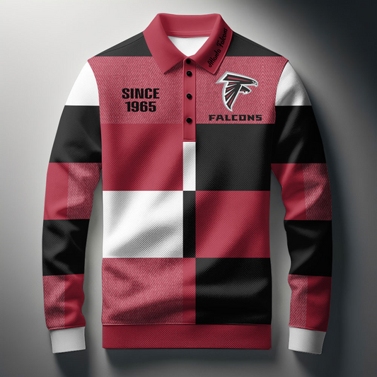 ATL x NFL Men Style Polo Long Sleeves Shirt DatND DVT