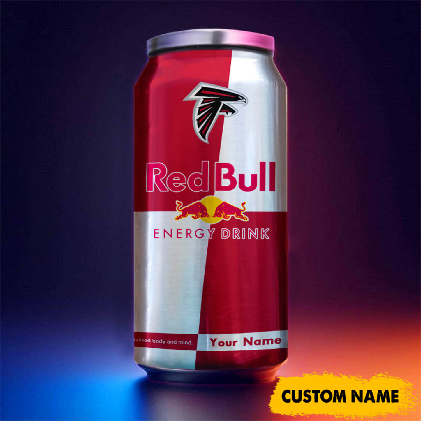 ATL x NFL Mix RedB Drink Can Tumbler Custom Any Name DATND TANTD