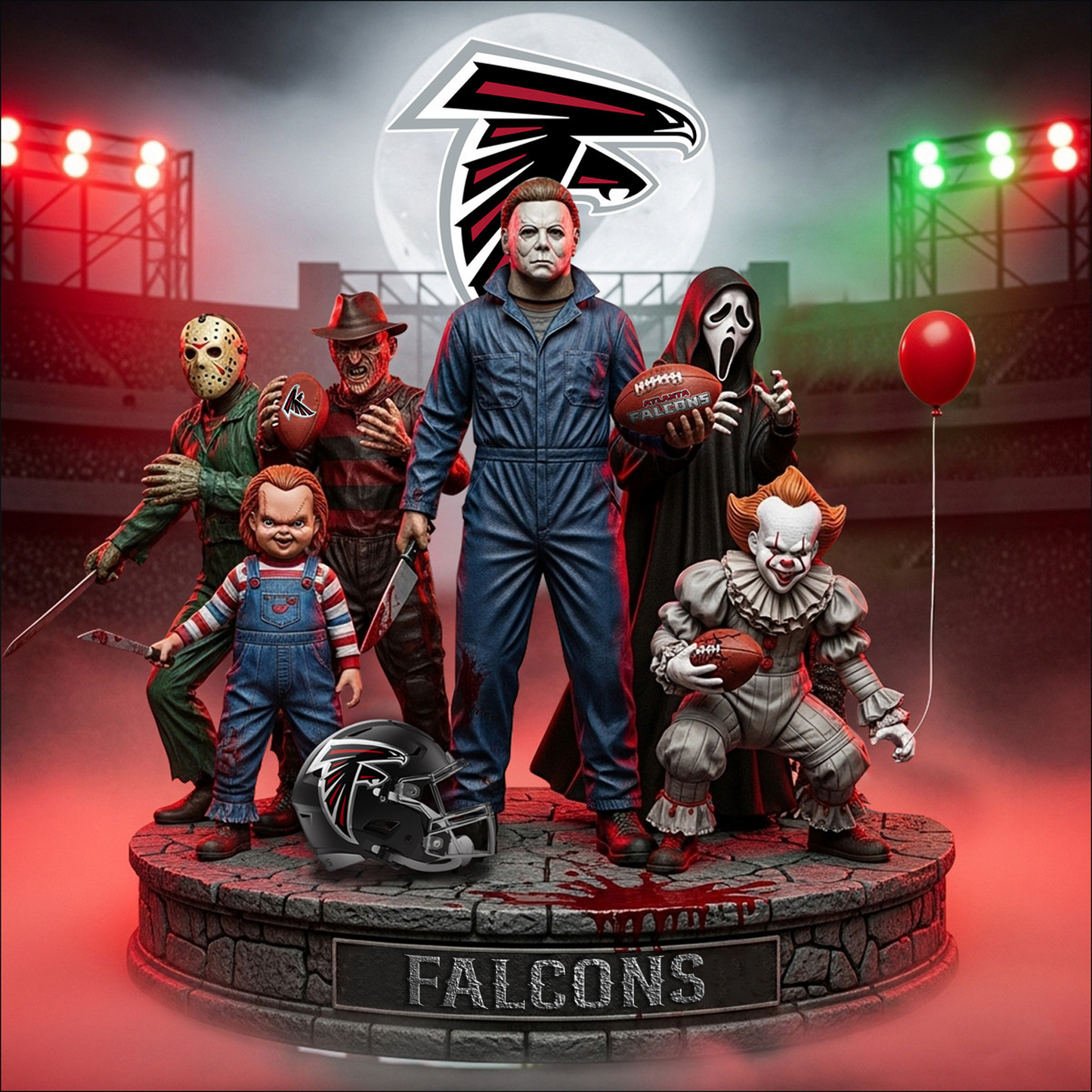 ATL x NFL Personalized Acrylic Block Plaque Halloween