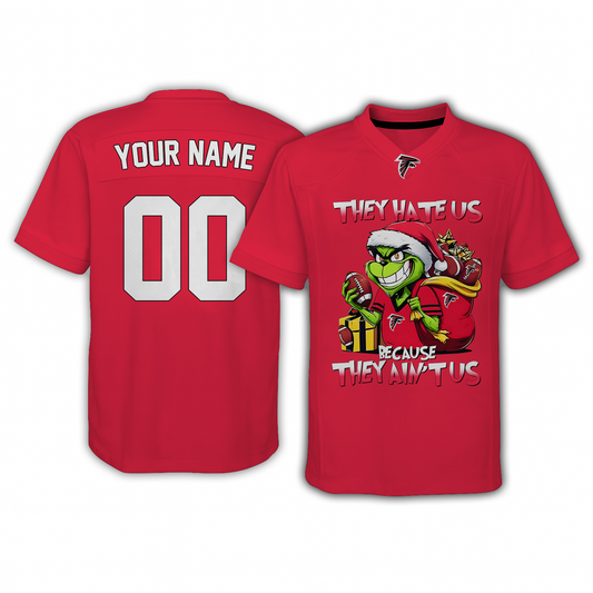 ATL x NFL They Hate Us Because They Ain't Us Grinch Christmas-V-neck Short Sleeve Jersey DatND DVT