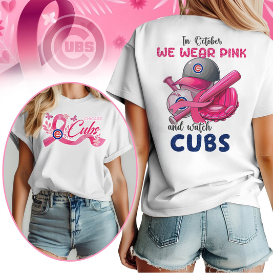In October We Wear Pink And Watch MLB CC Shirt DDT NTL