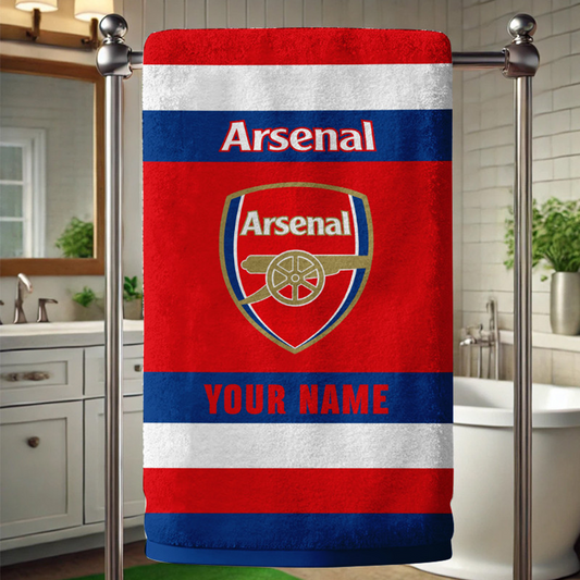 EPL Arsenal Bath Towel Large Size Custom Name Gift For Fan DatND DVT