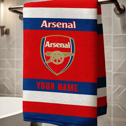 EPL Arsenal Bath Towel Large Size Custom Name Gift For Fan DatND DVT
