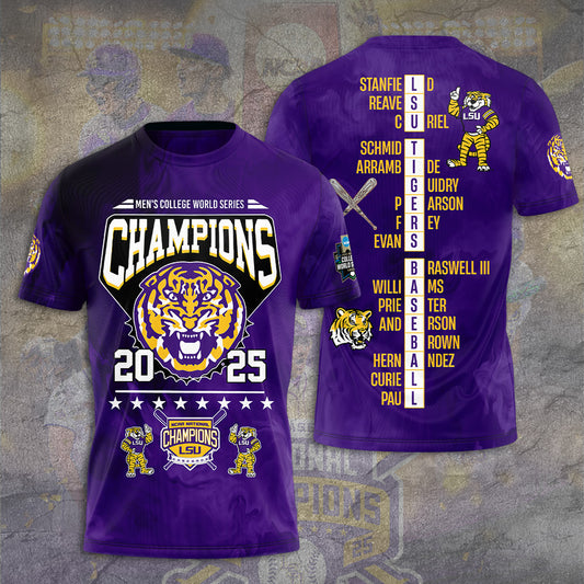LSU Wins 2025 DI Baseball National Championship V68 Shirt DDT CTND