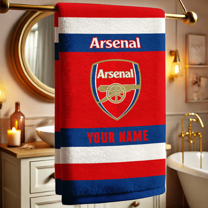 EPL Arsenal Bath Towel Large Size Custom Name Gift For Fan DatND DVT