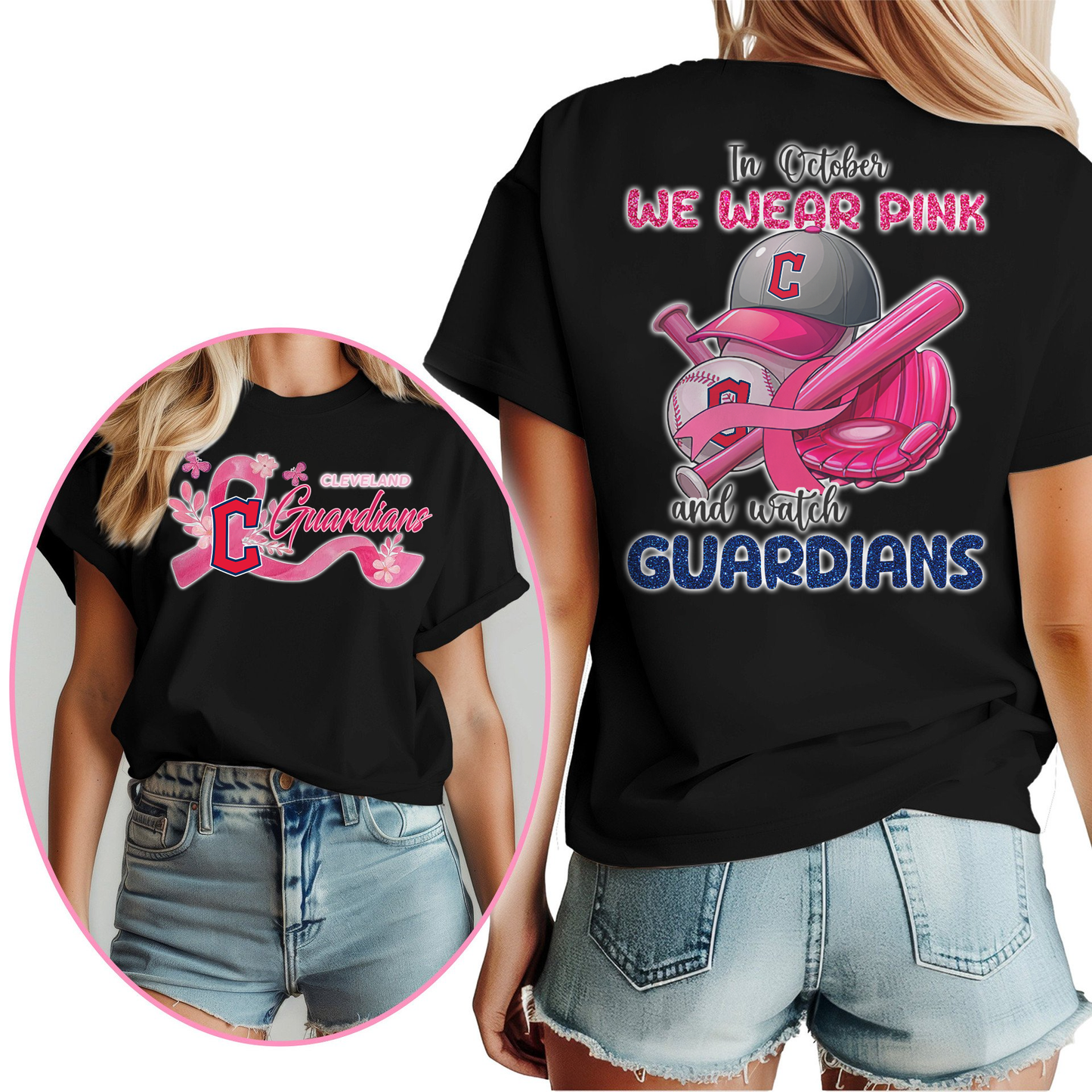 In October We Wear Pink And Watch MLB CG Shirt DDT NTL