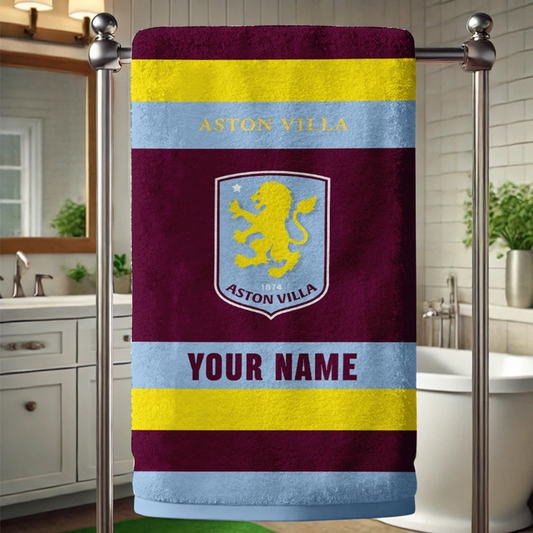 EPL Aston Villa Bath Towel Large Size Custom Name Gift For Fan DatND DVT