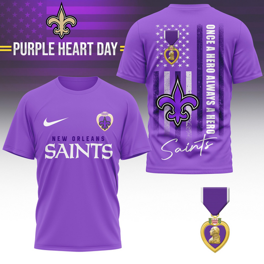 NOS Premium National Purple Hear Day 3D Shirt DDT TTV