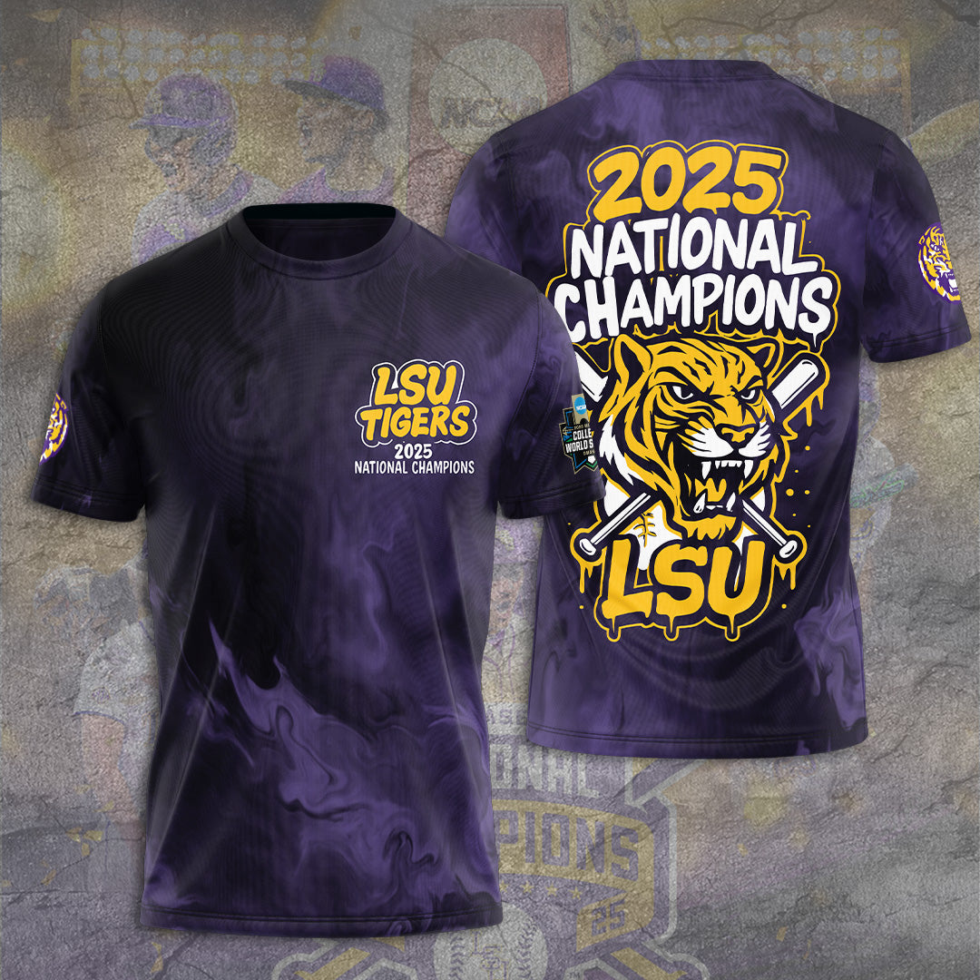 LSU Wins 2025 DI Baseball National Championship V71 Shirt DDT CTND