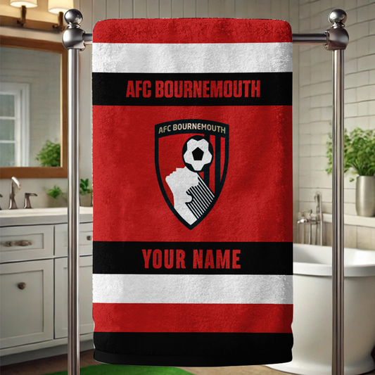 EPL Bournemouth Bath Towel Large Size Custom Name Gift For Fan DatND DVT