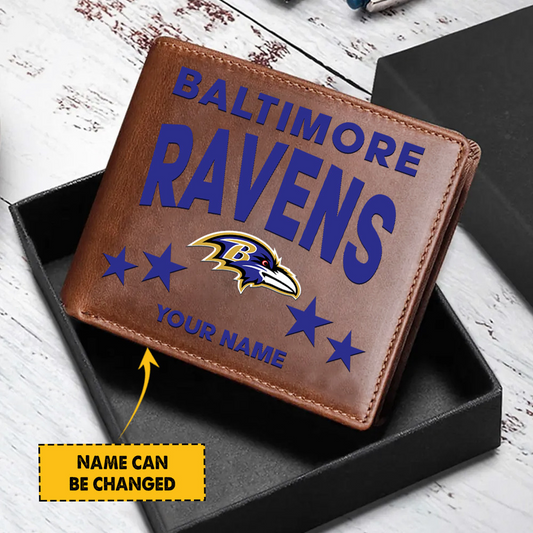 BAL Football Leather Man Black Brown Wallet Personalized Any Name DATND TANTD