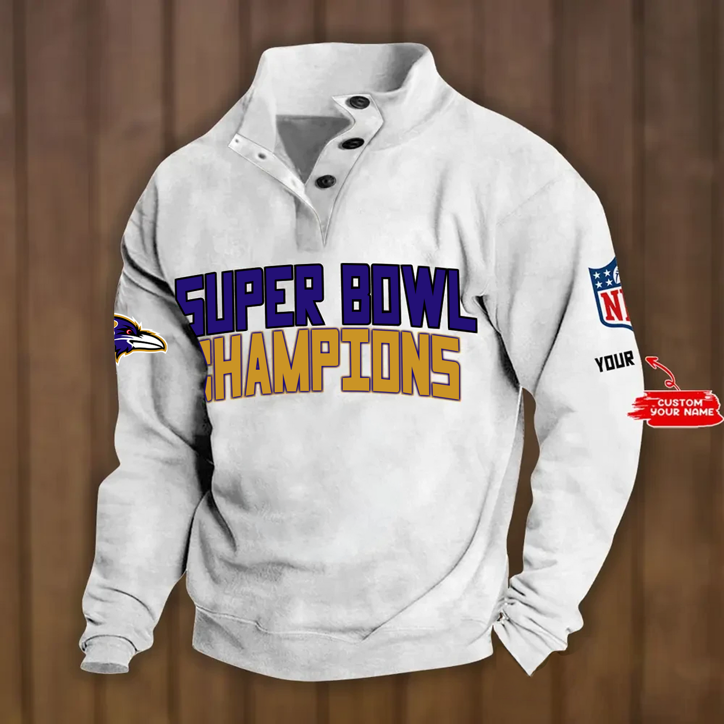 BAL x NFL Double Breasted Stand Collar Hoodies DATND TANTD