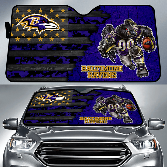 BAL x NFL Personalized Auto Sun Shade DATND TANTD