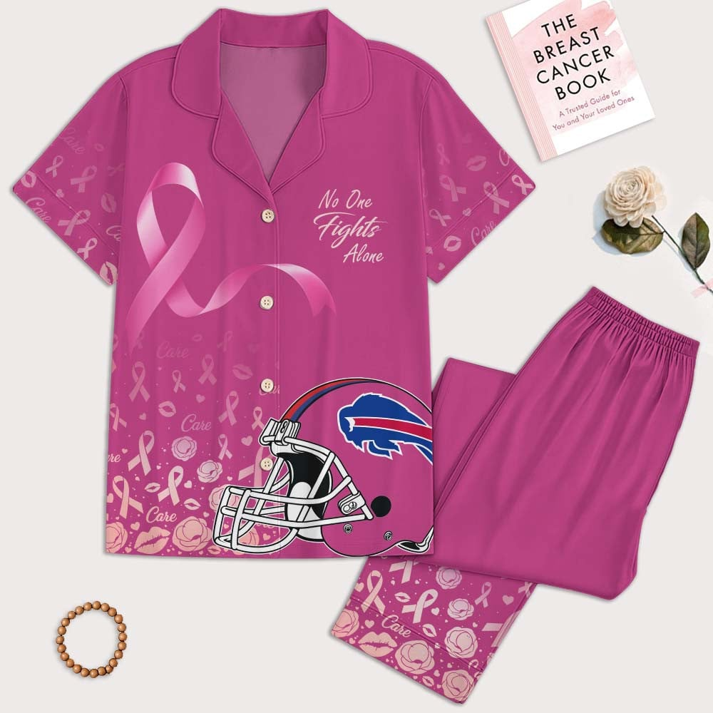 BB Premium NFL Breast Cancer October Button Pajamas Set DDT NTL