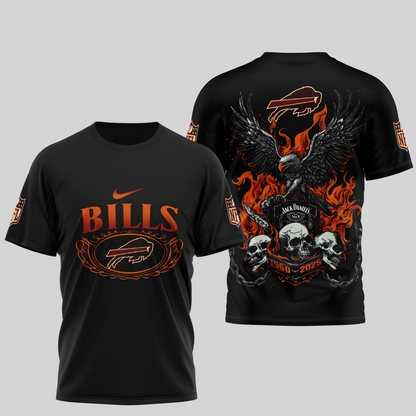 BB Premium NFL Flaming Eagle Skull T-Shirt DDT CTND