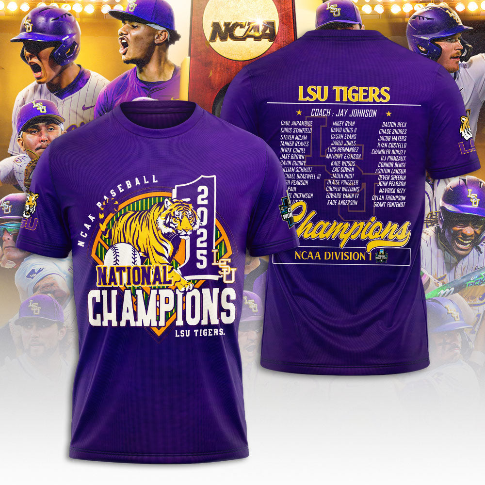 LSU Wins 2025 DI Baseball National Championship V72 Shirt DDT CTND