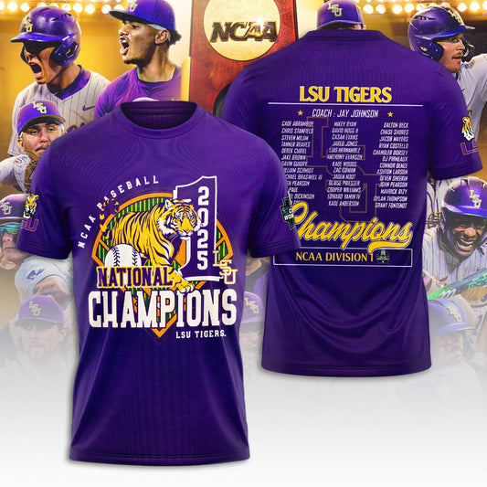 LSU Wins 2025 DI Baseball National Championship V72 Shirt DDT CTND