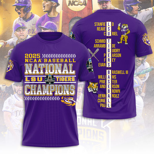 LSU Wins 2025 DI Baseball National Championship V74 Shirt DDT CTND