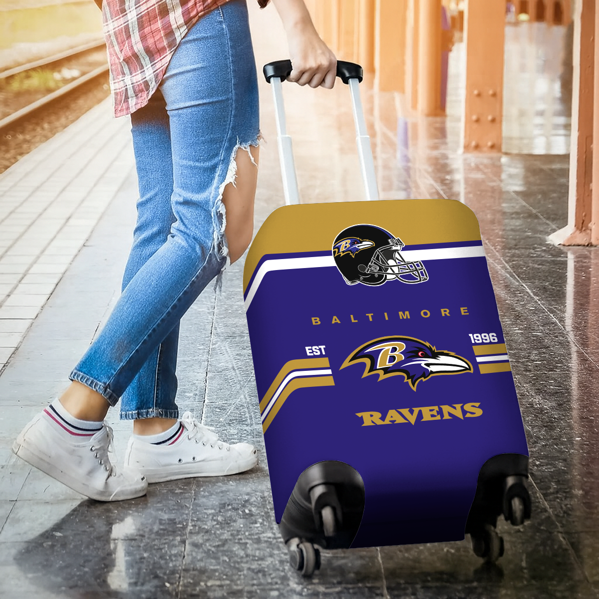 BR NFL Luggage Cover Suitcase Protector DDT NTL