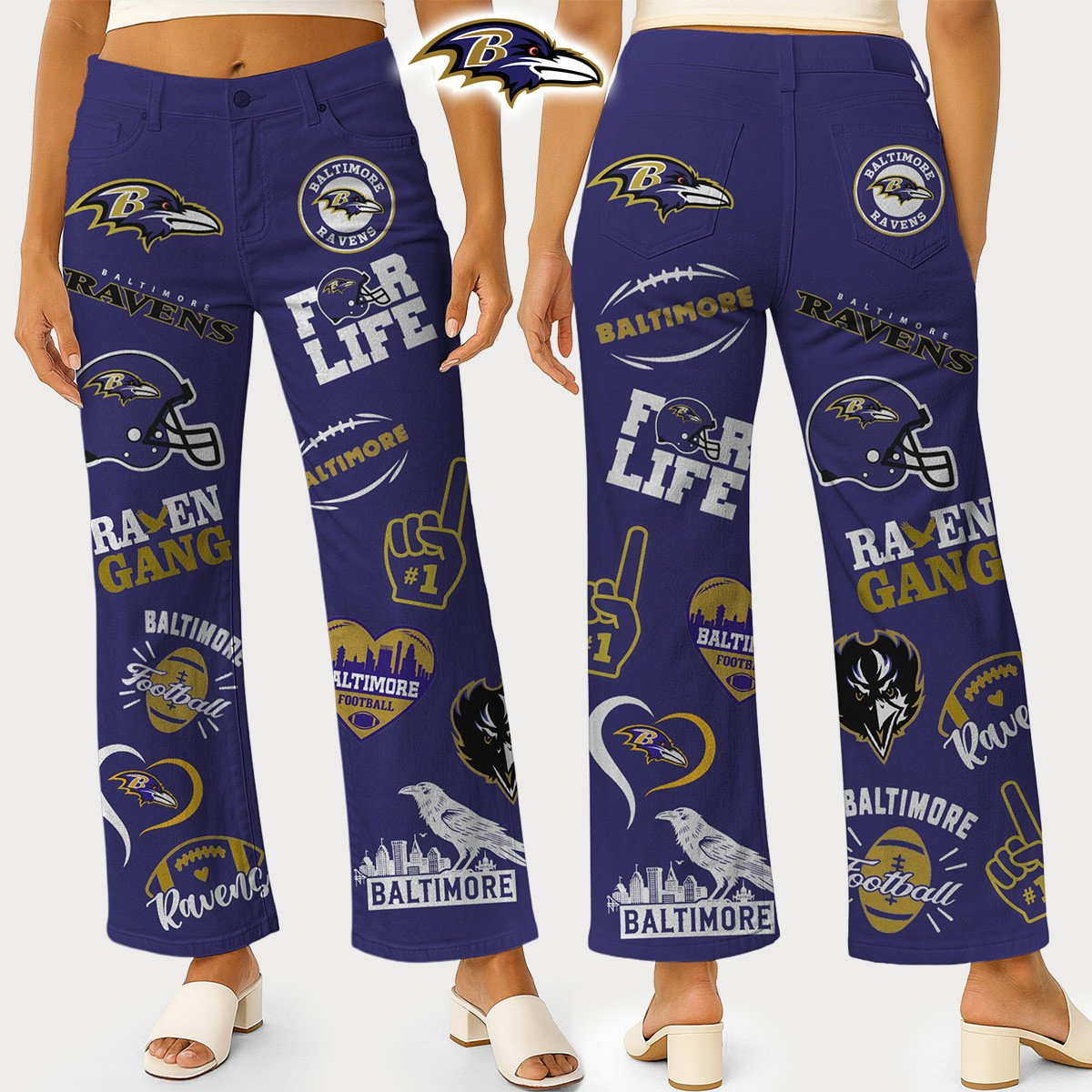 BR Premium NFL High Waisted Casual Wide Leg Pants DDT NTL