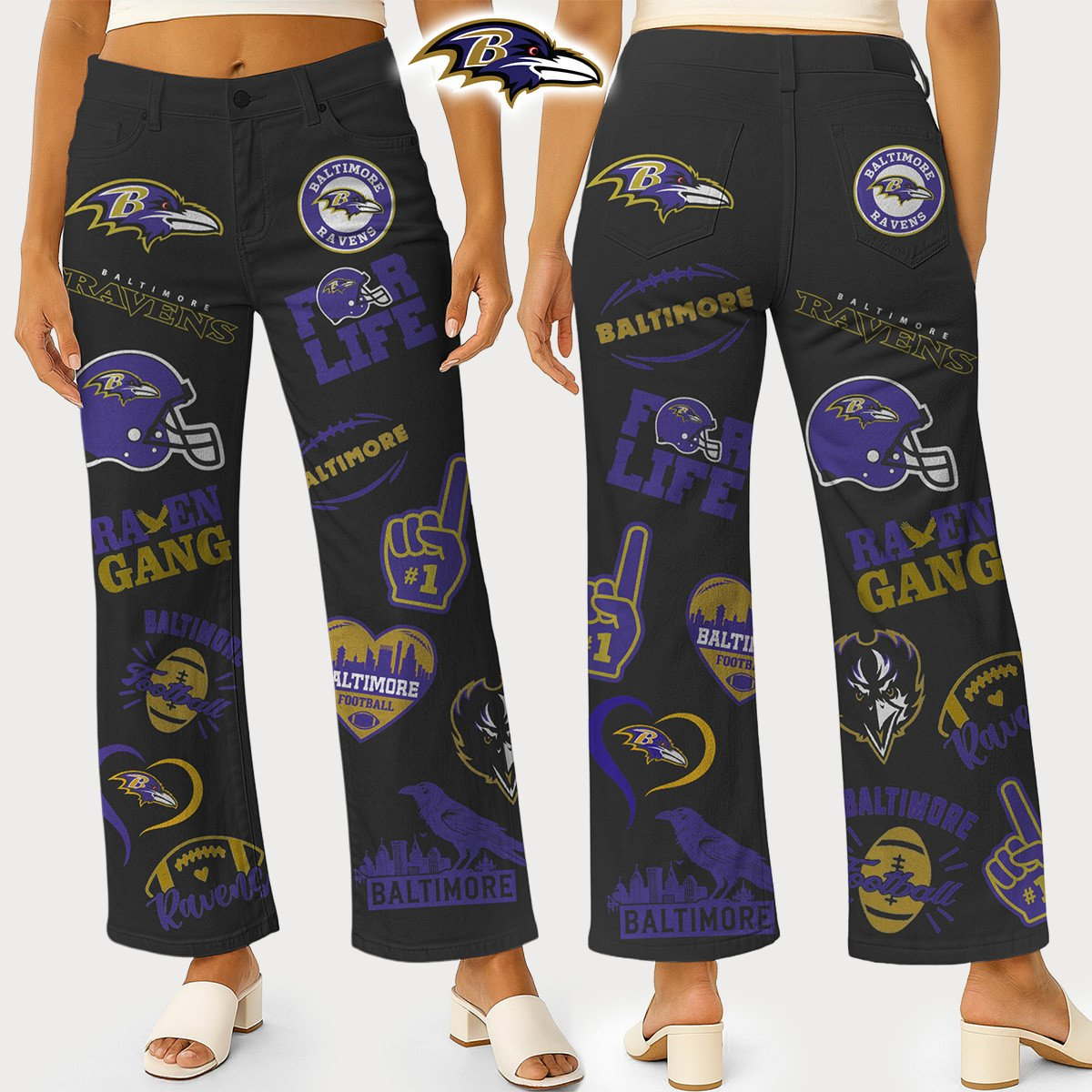 BR Premium NFL High Waisted Casual Wide Leg Pants DDT NTL