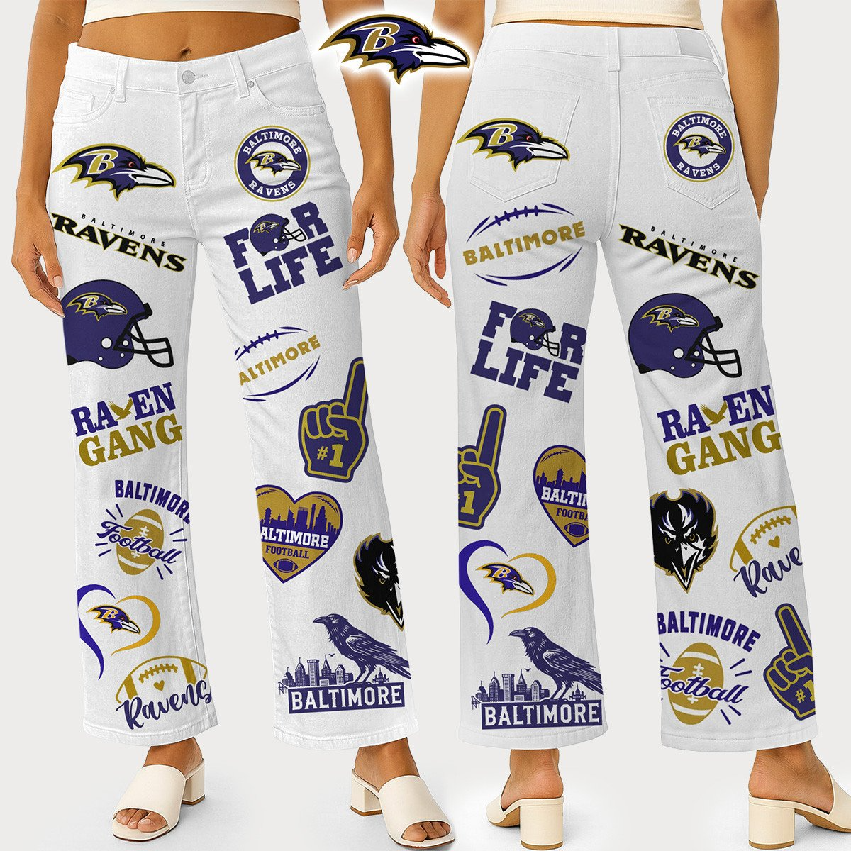 BR Premium NFL High Waisted Casual Wide Leg Pants DDT NTL