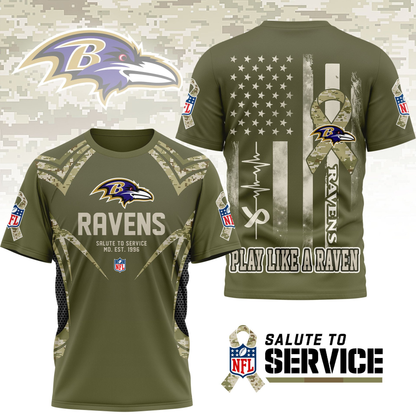 BR Premium NFL Salute to Service Camo 3D Shirt DDT CTND