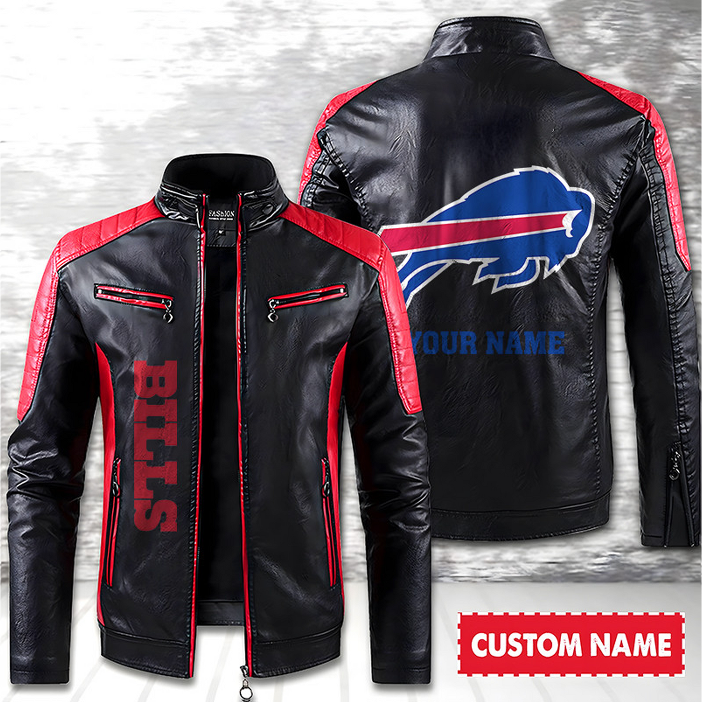 BUF American Football Men Leather Jacket Custom Any Name Gifts DatND DVT