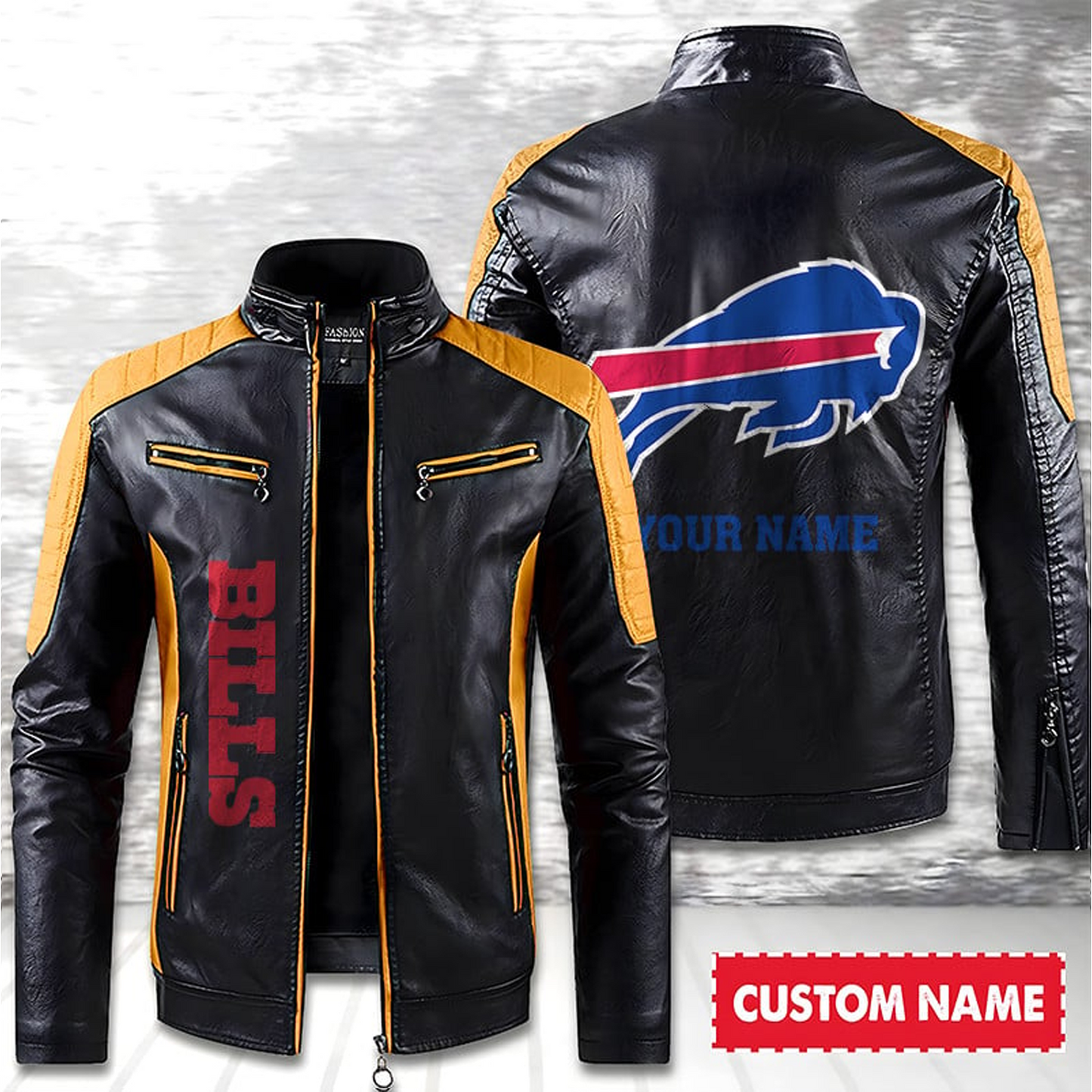 BUF American Football Men Leather Jacket Custom Any Name Gifts DatND DVT