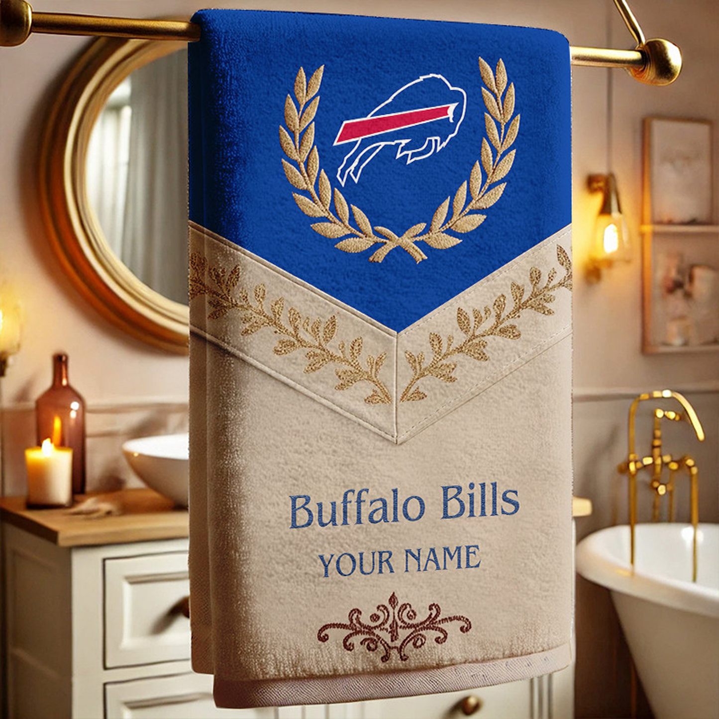 BUF Football New Bath Towel Custom Name DATND TANTD