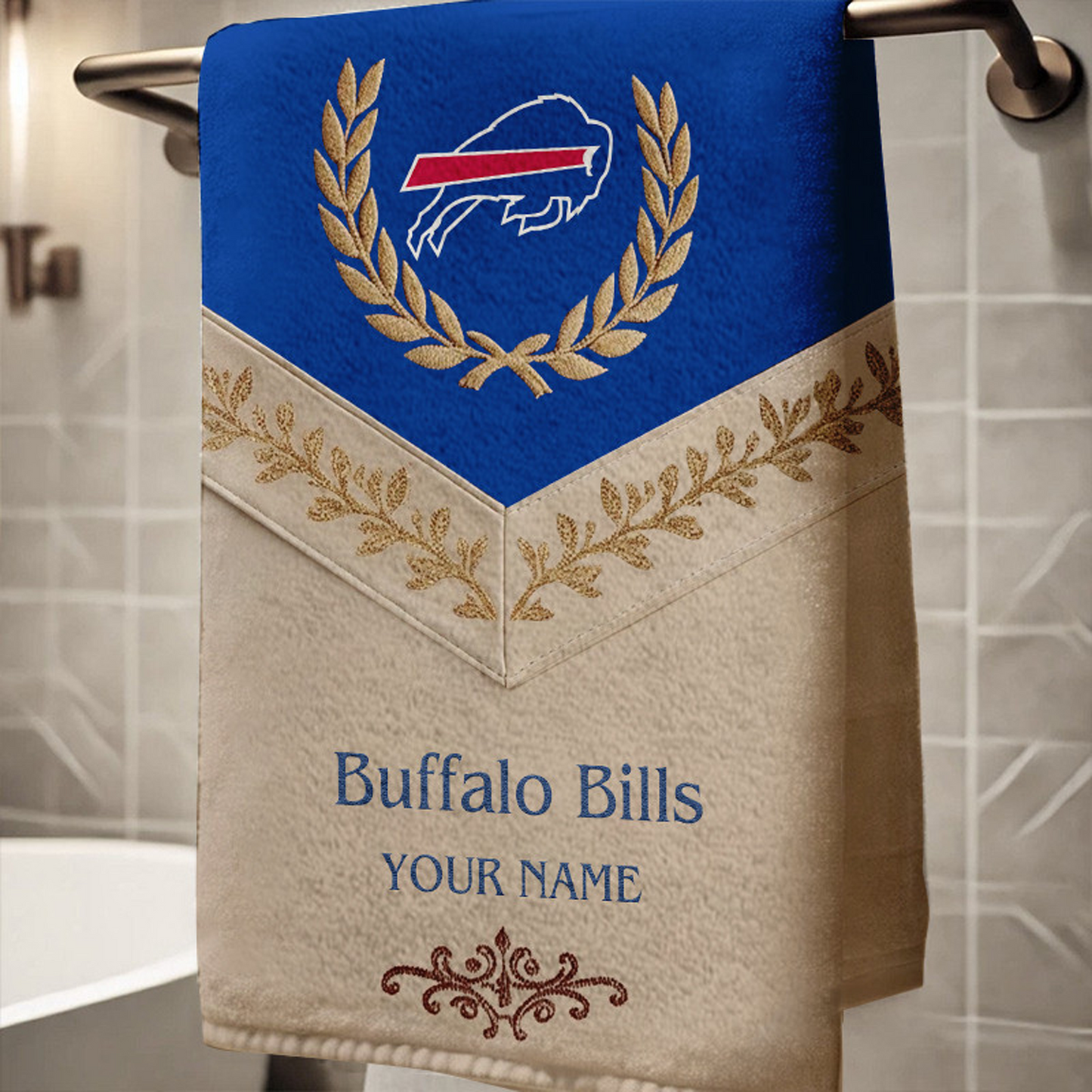 BUF Football New Bath Towel Custom Name DATND TANTD