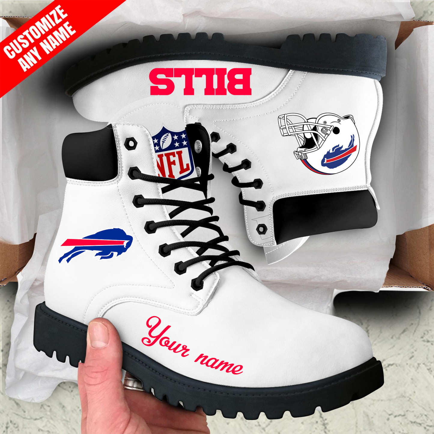 BUF x NFL Custom Leather Boots DATND TANTD