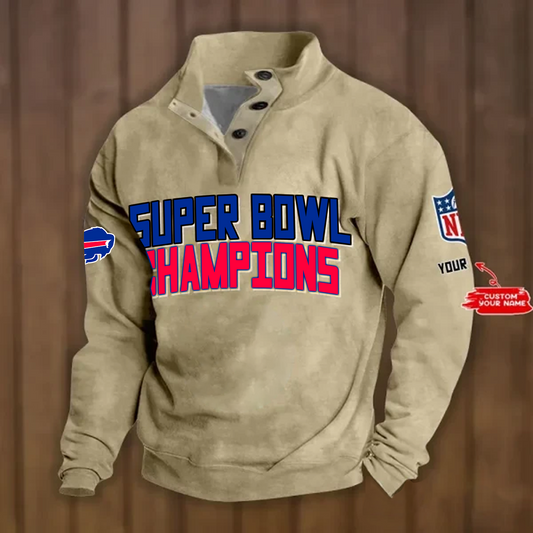 BUF x NFL Double Breasted Stand Collar Hoodies DATND TANTD