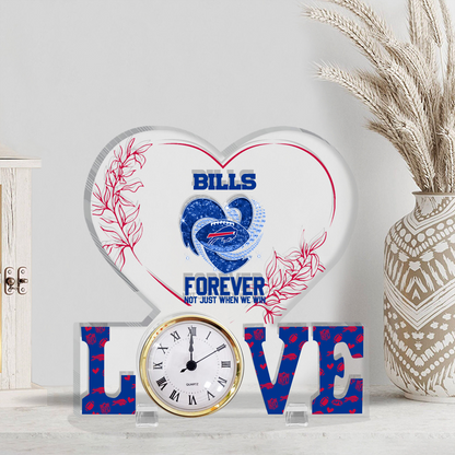 BUF x NFL Forever Not Just When We Win Acrylic Clock DATND TANTD