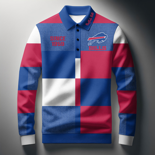 BUF x NFL Men Style Polo Long Sleeves Shirt DatND DVT