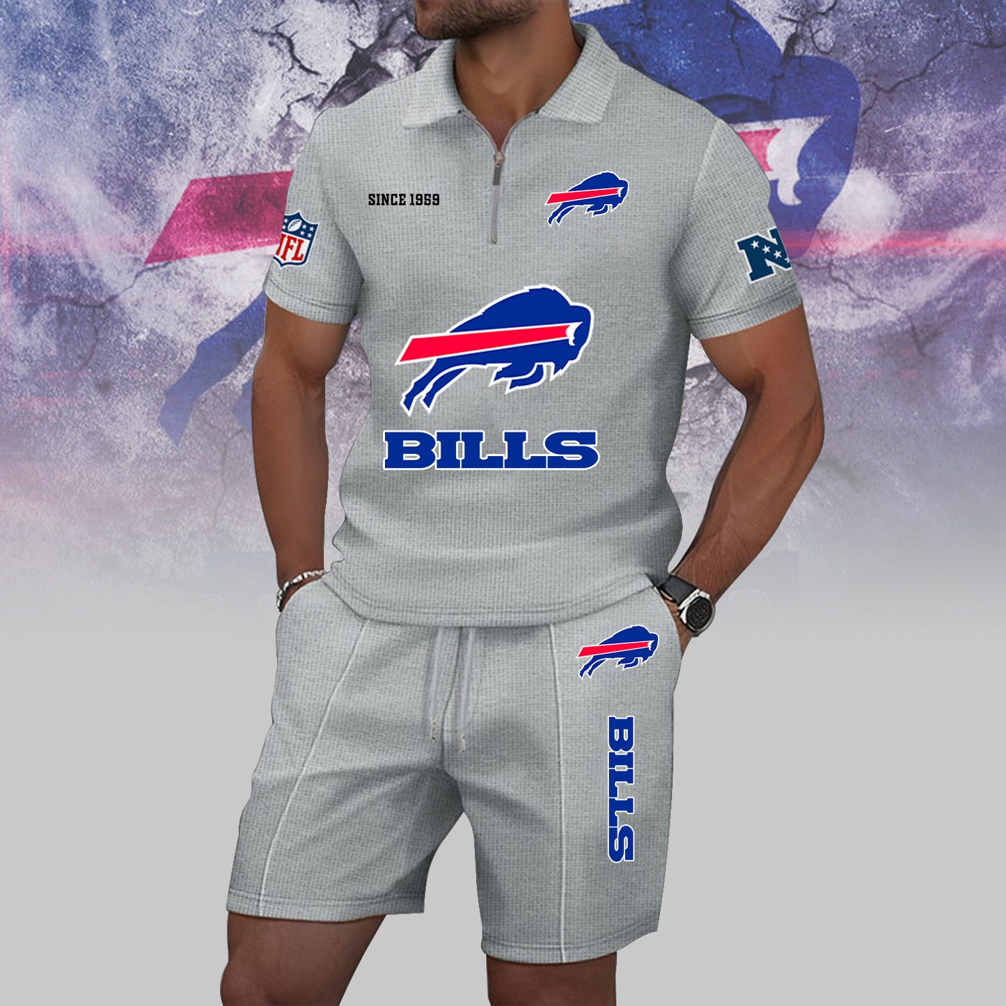 BUF x NFL Zip Polo Set DATND TANTD