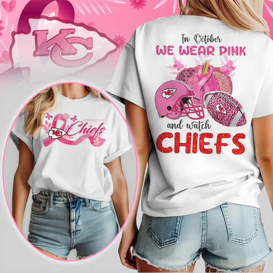 In October We Wear Pink And Watch KCC Shirt DDT NTL