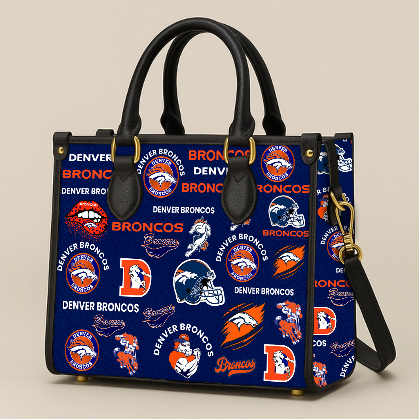 Denver Broncos Women Leather Hand Bag V1 DATND TANTD