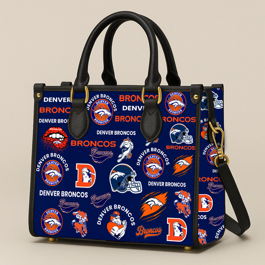 Denver Broncos Women Leather Hand Bag V1 DATND TANTD