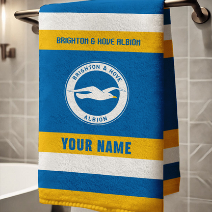 EPL Brighton and Hove Albion Bath Towel Large Size Custom Name Gift For Fan DatND DVT