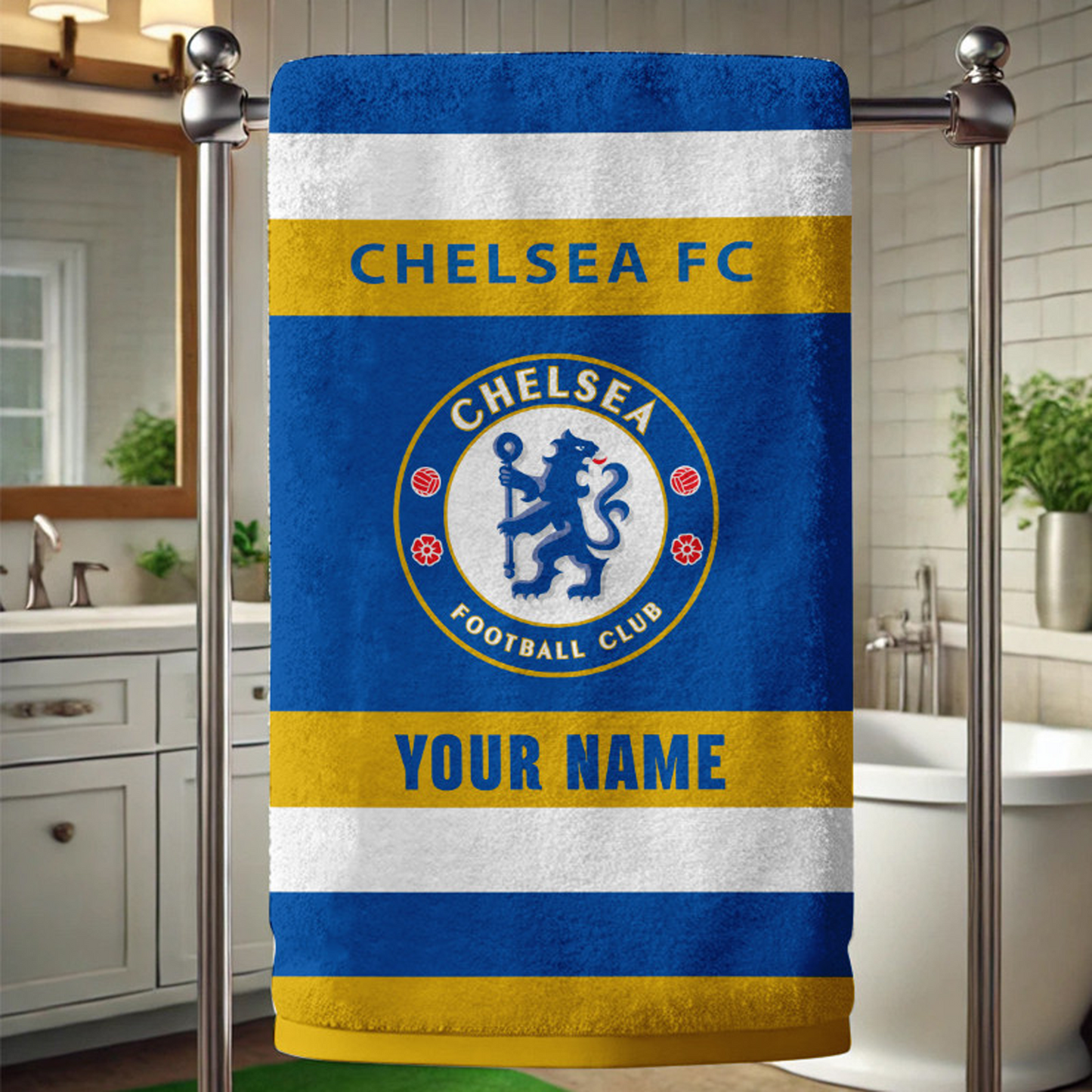 EPL Chelsea Bath Towel Large Size Custom Name Gift For Fan DatND DVT