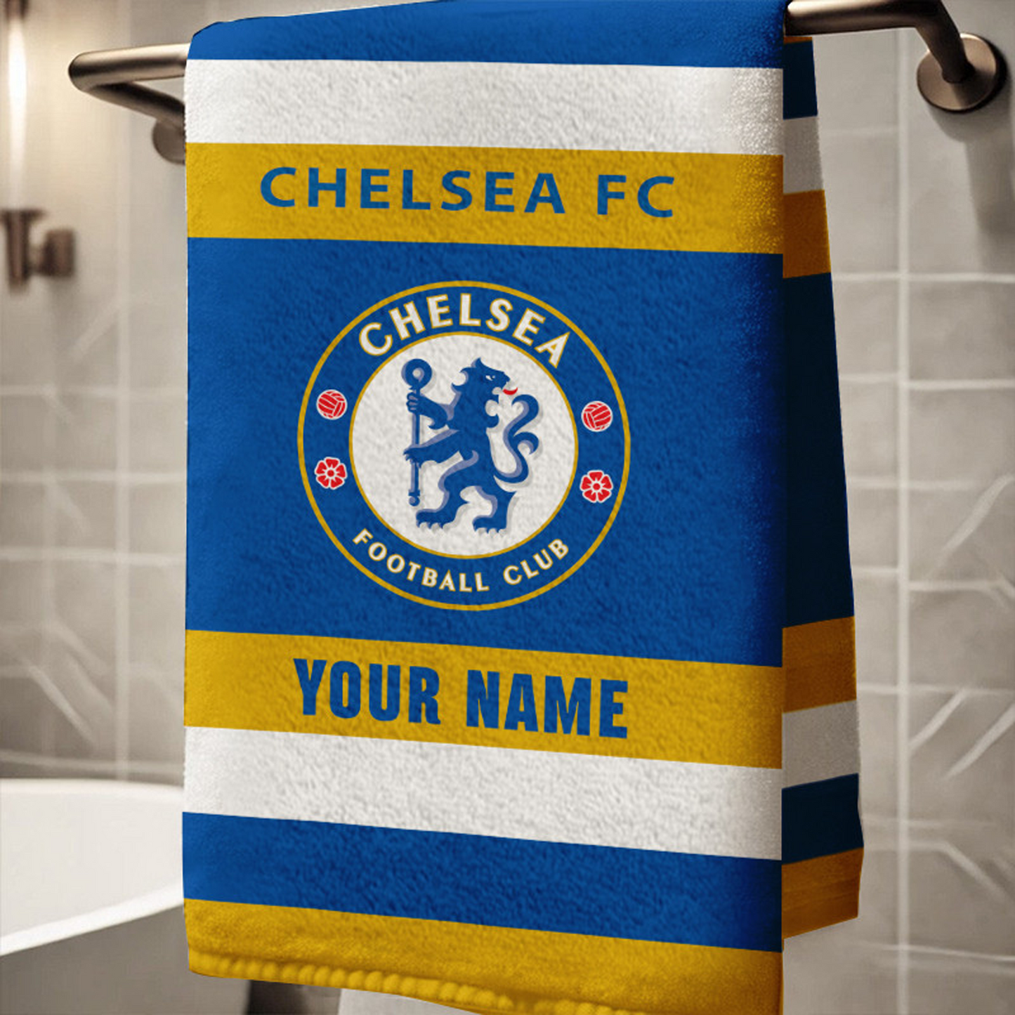 EPL Chelsea Bath Towel Large Size Custom Name Gift For Fan DatND DVT