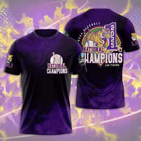 LSU Wins 2025 DI Baseball National Championship V76 Shirt DDT CTND